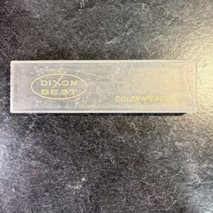Vintage DIXON BEST Hard Plastic Color Pencil Box‎ Case 7 1/8 x 2 Inch USA